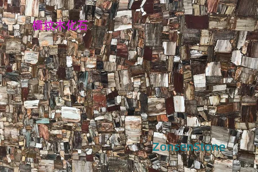Petrified wood with horizontal stripes