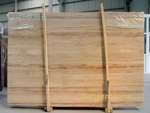 Red-veined travertine