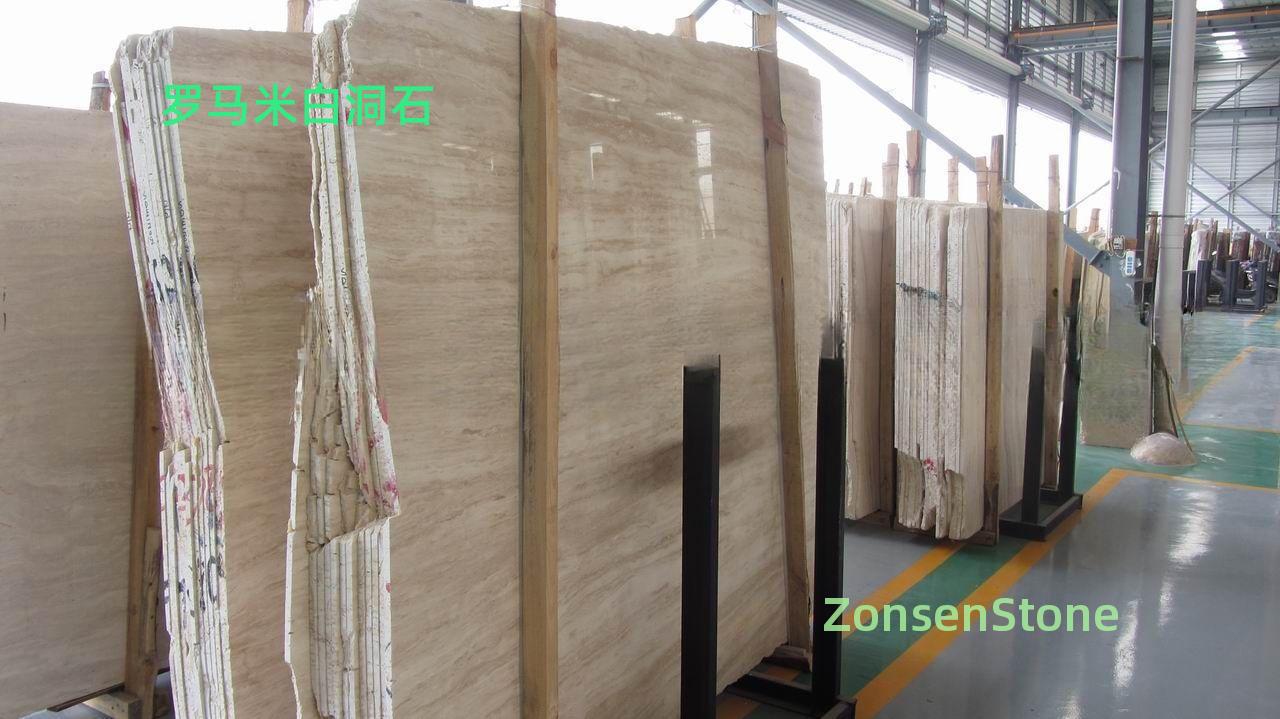 Roman white travertine