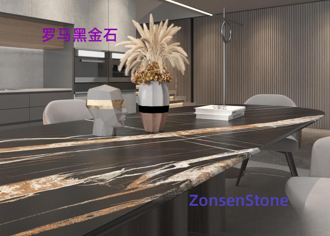 Roman Black Goldstone