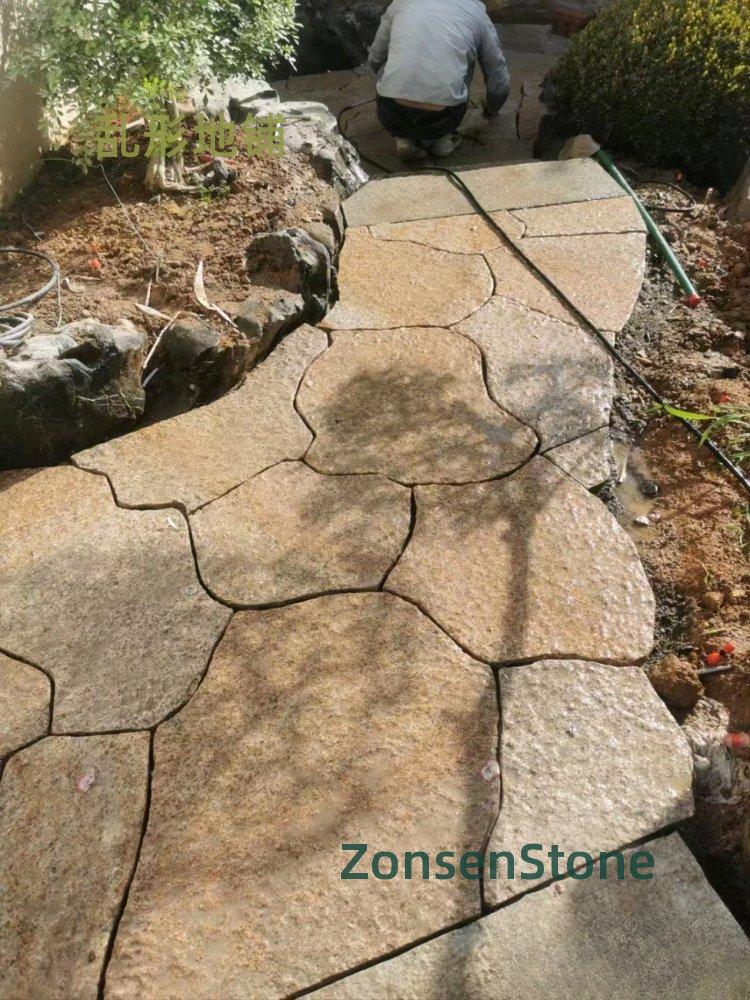 irregular floor paving