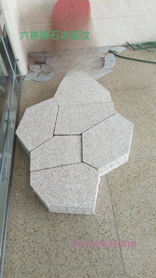 Six-piece stonework ice crack pattern