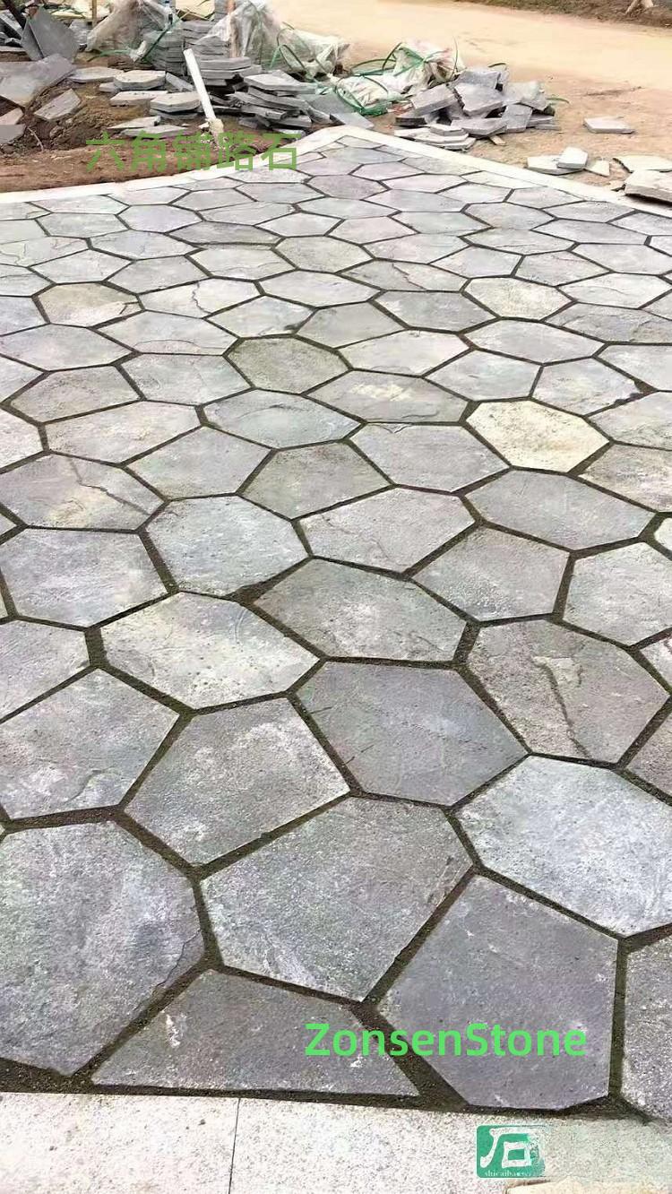 hexagonal paving stones