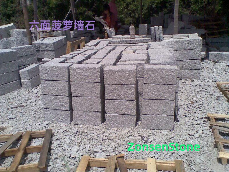 Six-sided pineapple wall stone