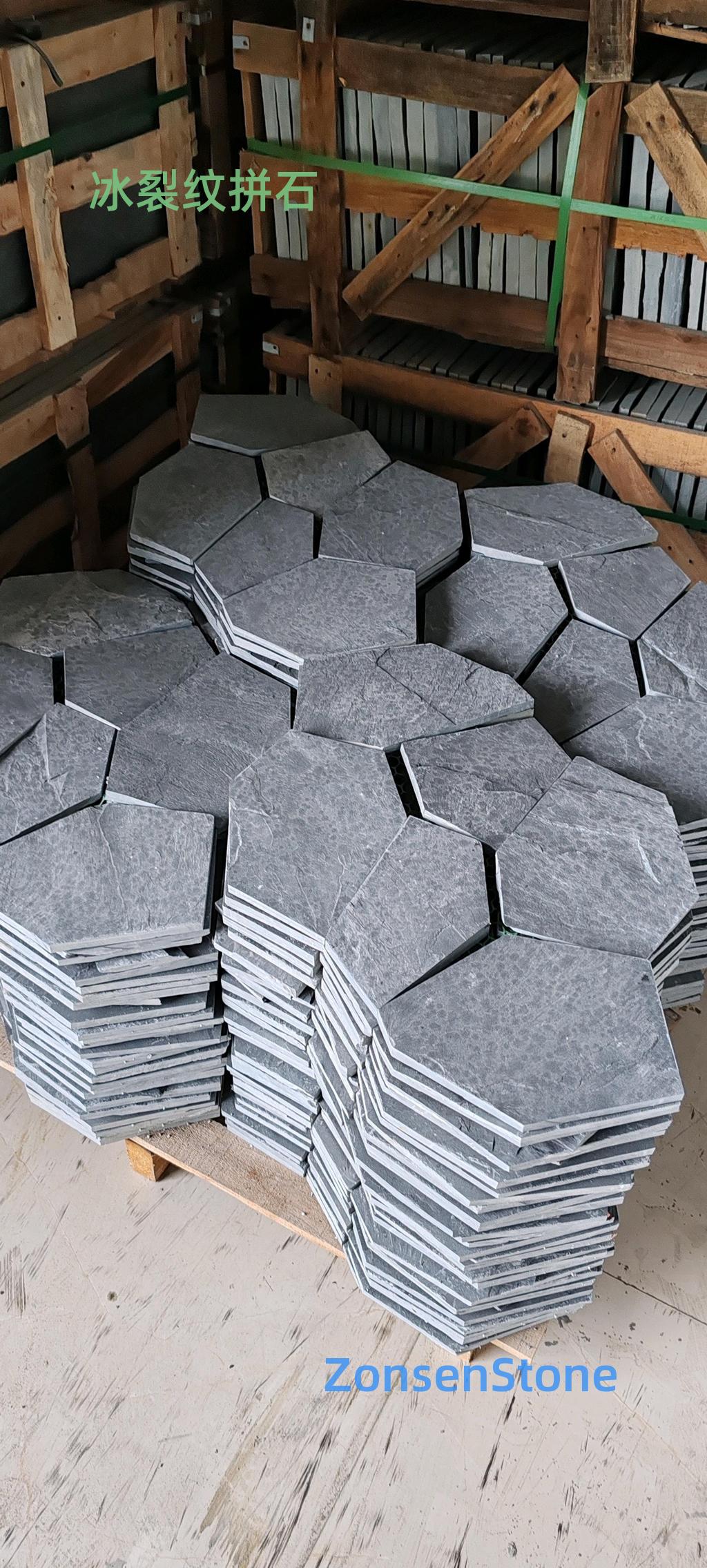 Ice crack pattern mosaic stones