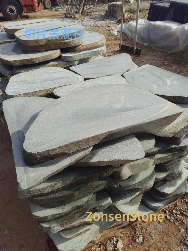 Sliced landscape stones