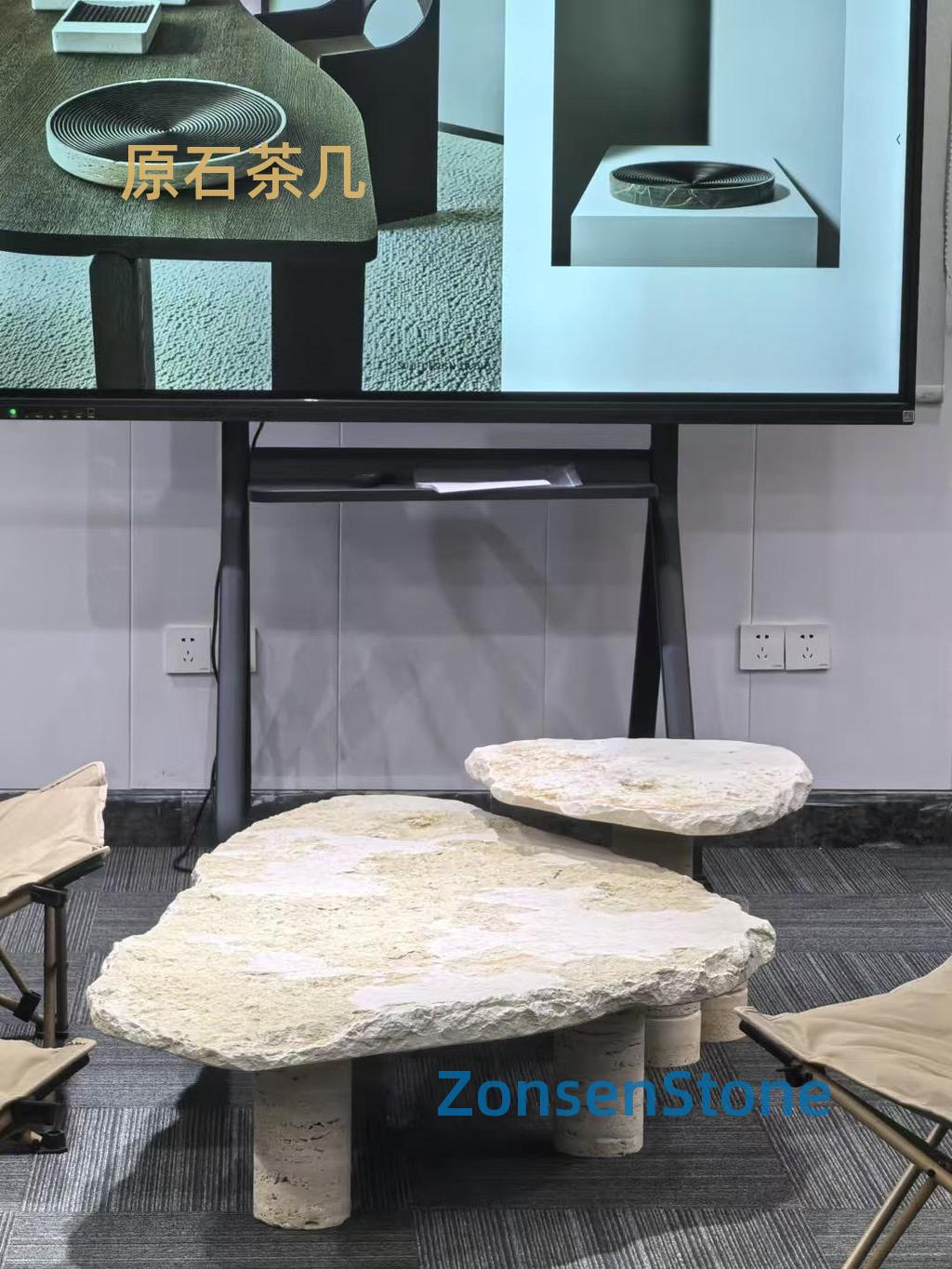 Raw stone coffee table