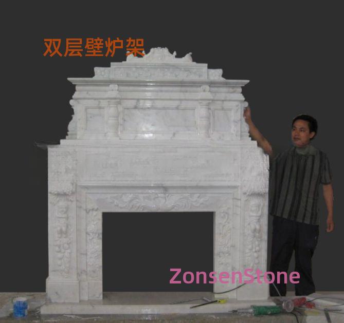 Double fireplace mantle