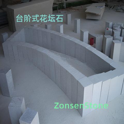 Stepped flower bed stones