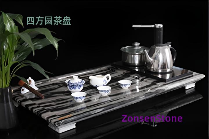 Square round tea tray
