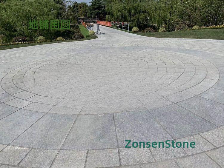 Floor paving in a circle