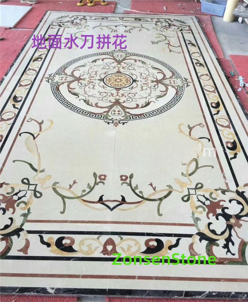 Waterjet mosaic floor