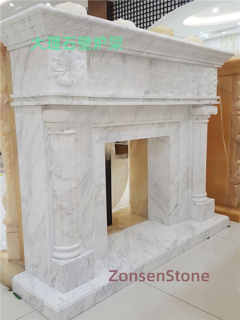 Marble fireplace mantle