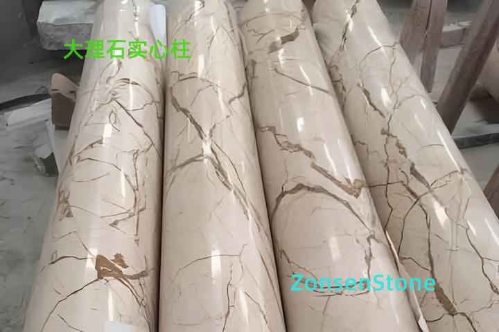 Solid marble columns