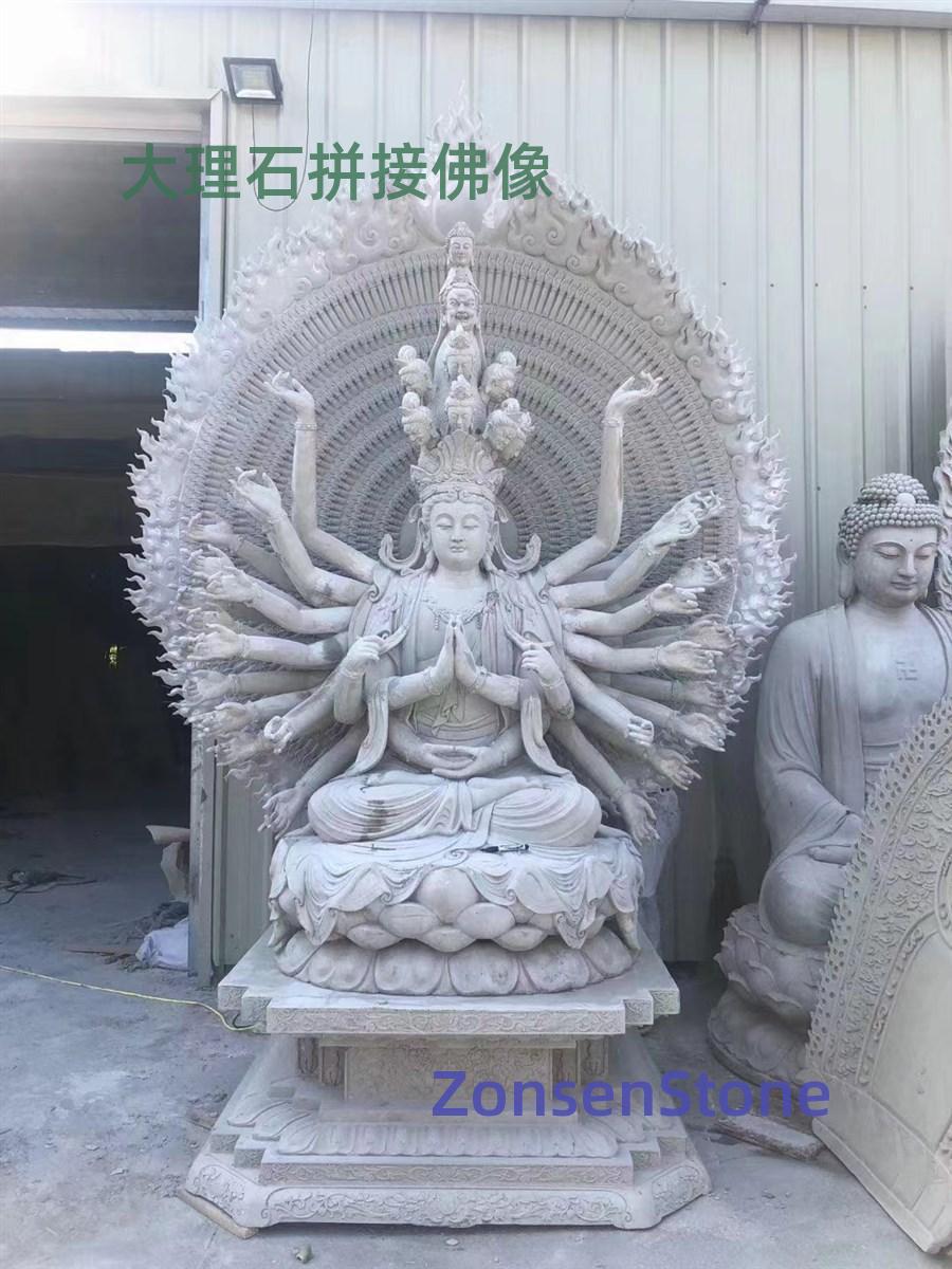 Marble mosaic Buddha statue