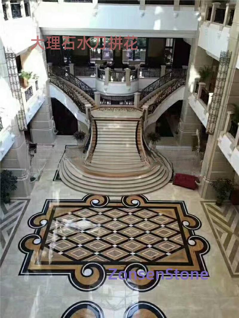 Marble waterjet mosaic