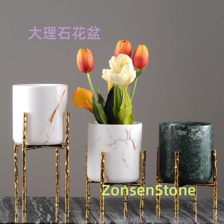 Marble flower pot