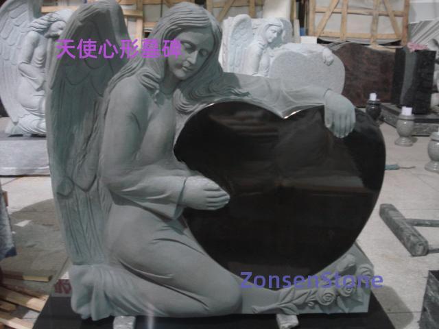 Angel Heart-Shaped Tombstone