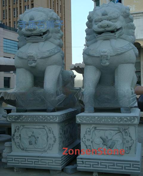 Temple stone lions
