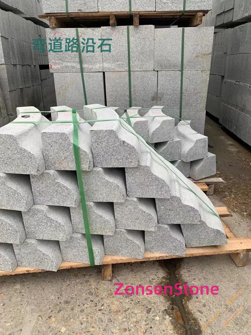 Curbstones on winding roads