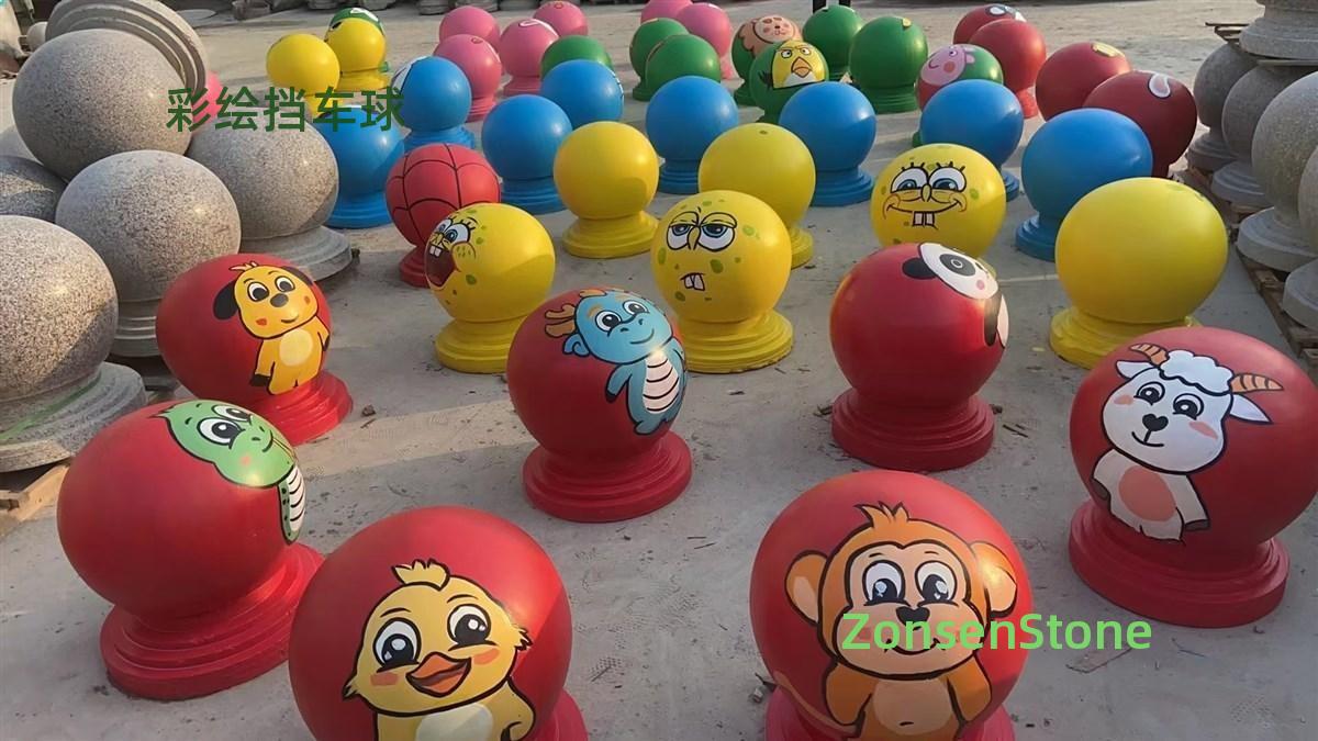 Painted parking bollards