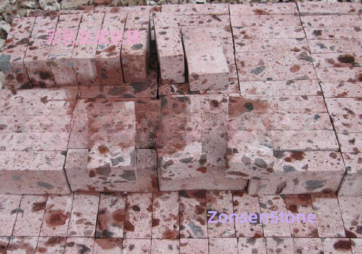 Colored basalt bricks