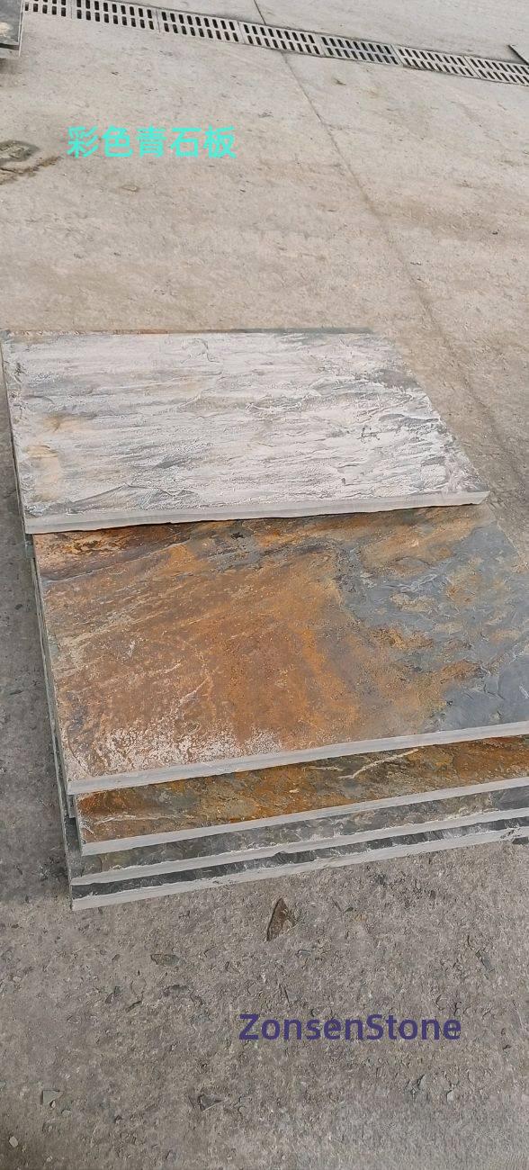 Colored bluestone slabs