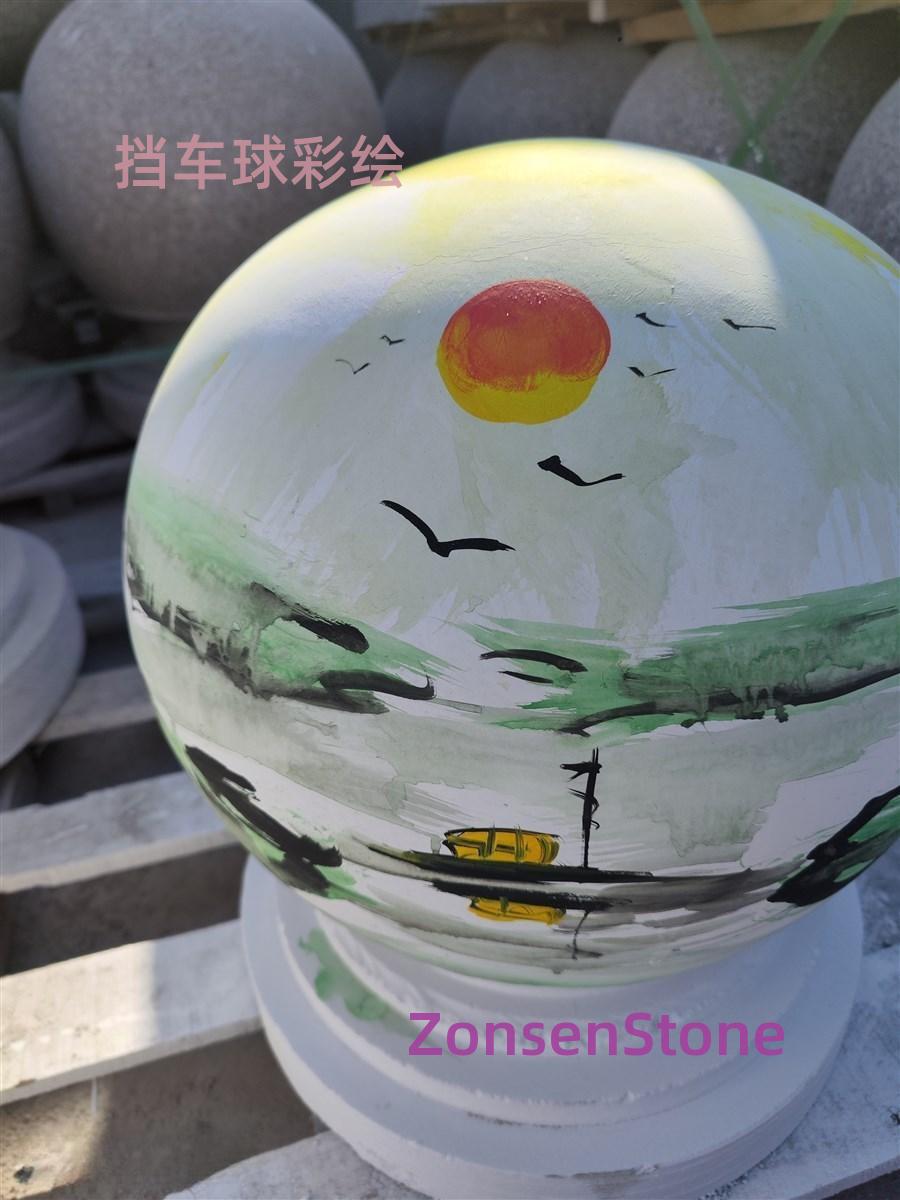 Parking bollards painted