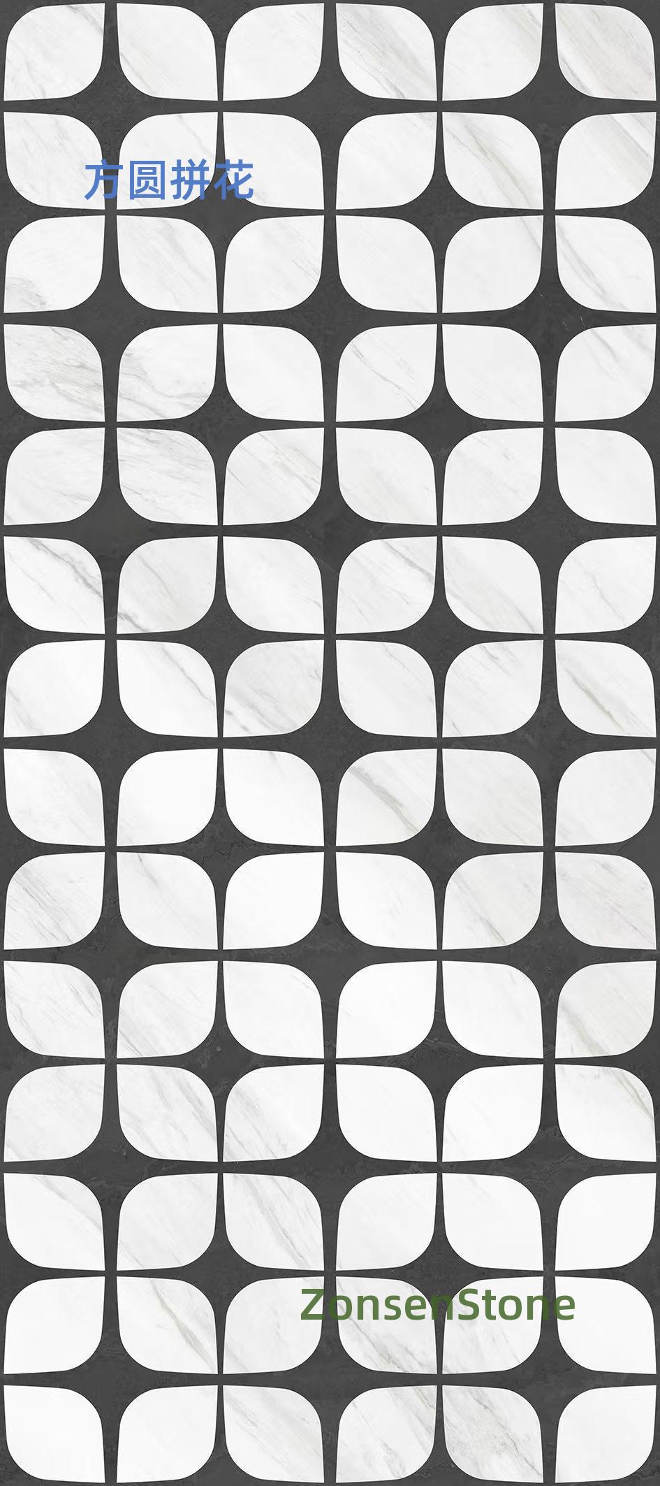 Square and round mosaic