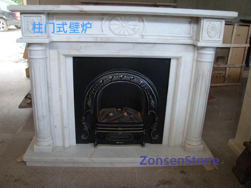 Column-door fireplace