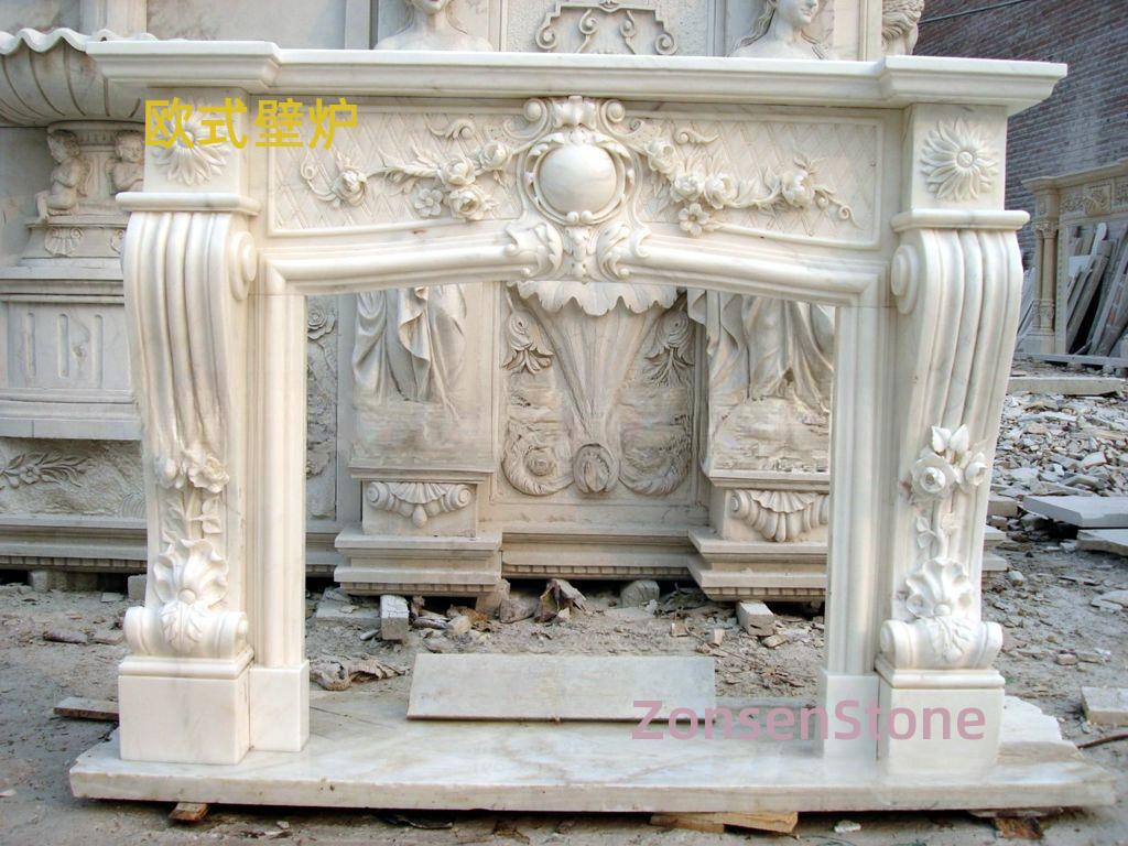 European-style fireplace