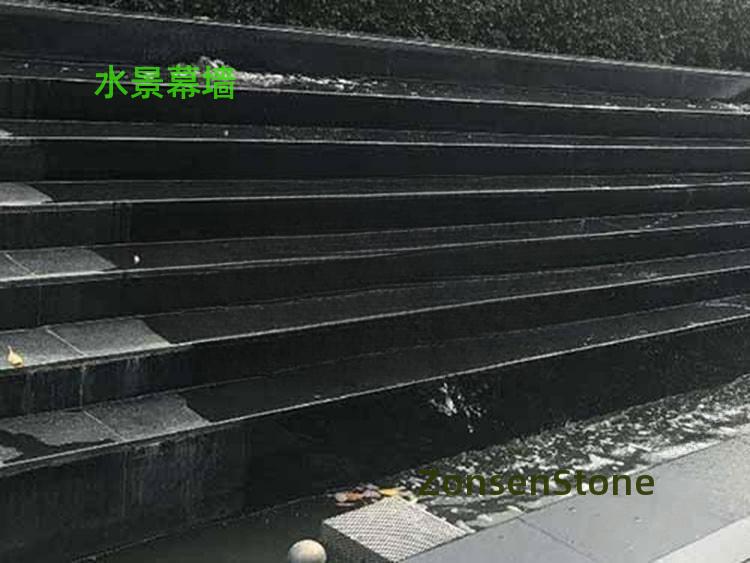Water feature curtain wall