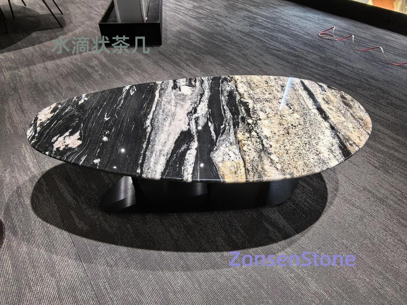 teardrop-shaped coffee table