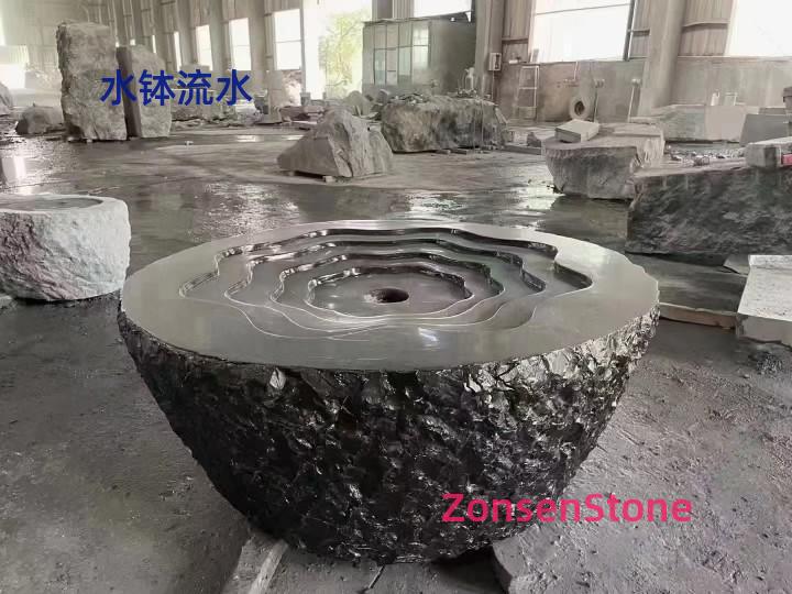 Water flowing from the water basin