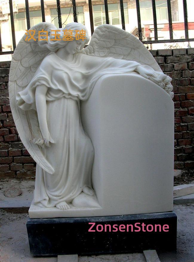 White marble tombstone