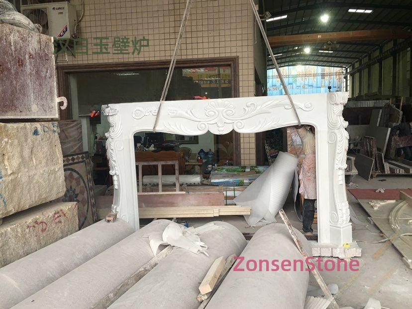 White marble fireplace