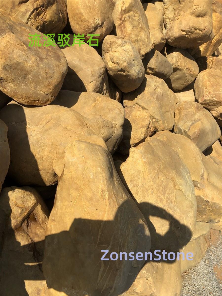 Stream bank revetment stones