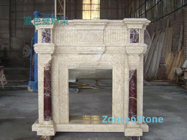 Mixed-color fireplace mantle