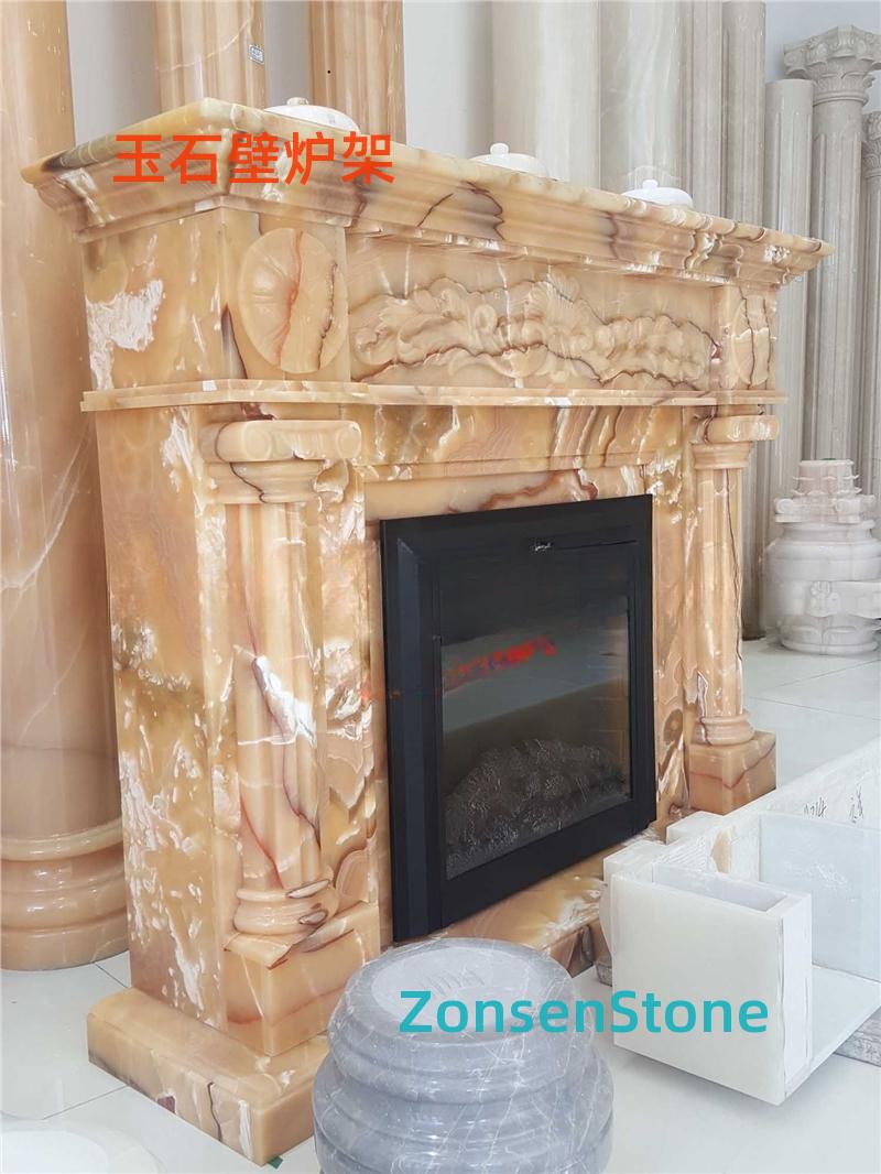 Jade fireplace mantle