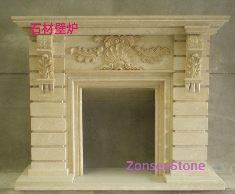 Stone fireplace