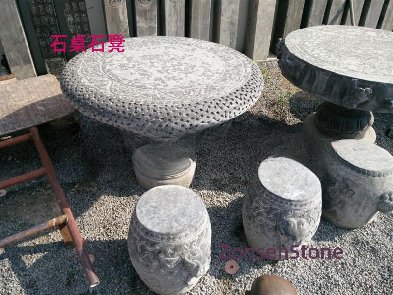 Stone table and stone bench