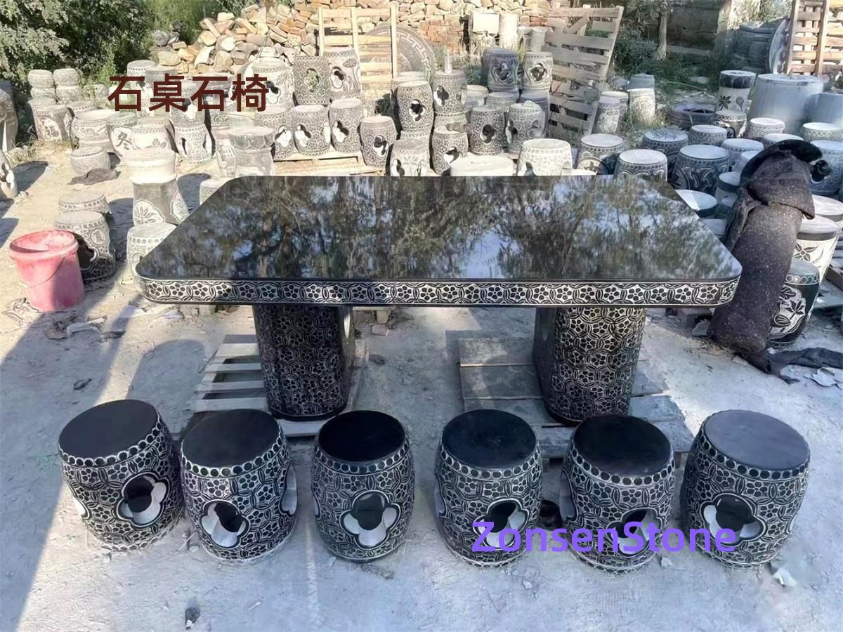 Stone table and stone chairs