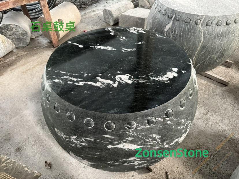 Stone table drum table