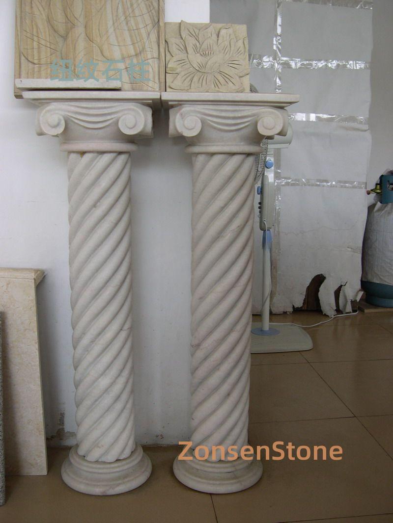 Button-patterned stone pillars