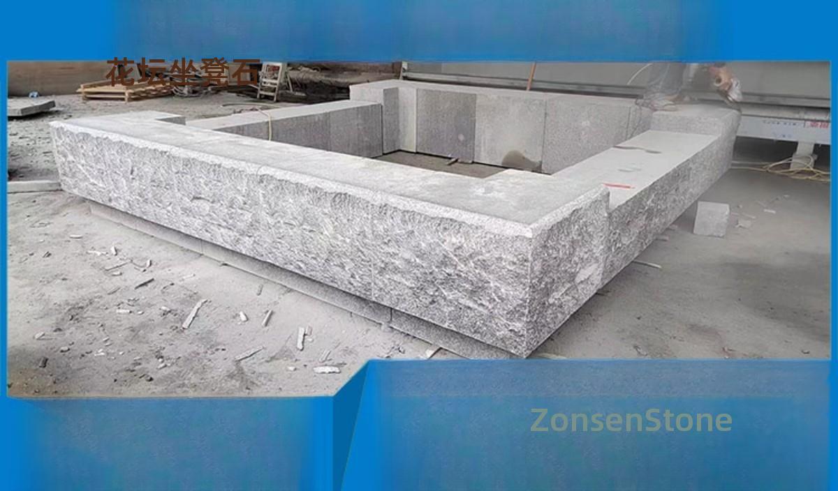 Flower bed bench stone