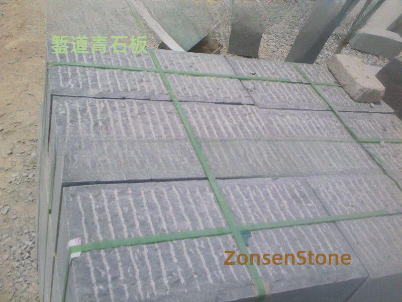 Chased bluestone slabs