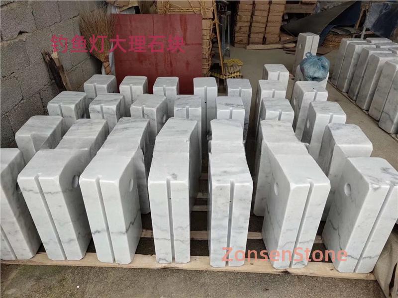 Marble block for fishing lamp