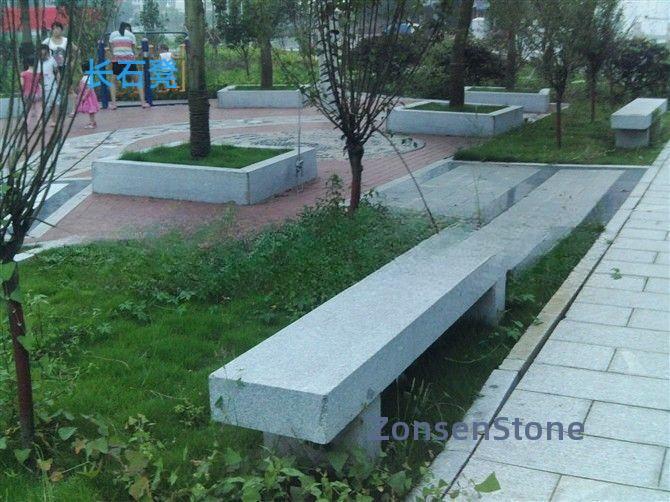 Long stone bench