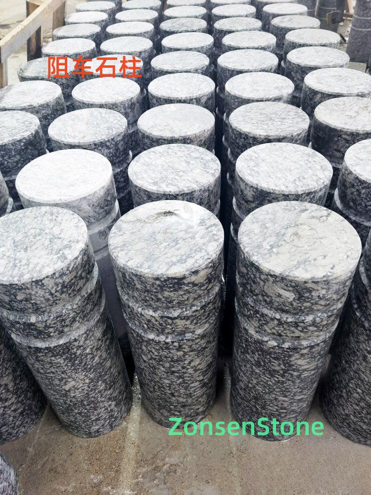 Parking barrier stone pillar