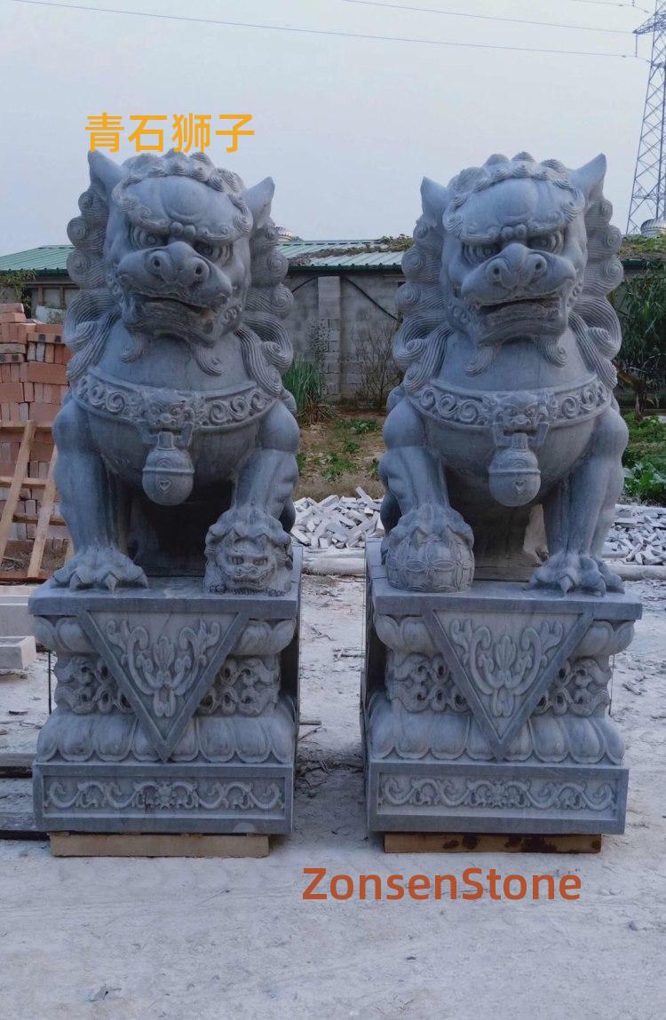 Blue stone lion